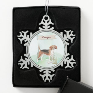 Ornement Flocon De Neige Félicitations Beagles pour le nouveau chien