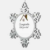 Ornement Flocon De Neige Félicitations nouveau propriétaire immobilier inau (Vue impression)