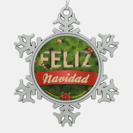 Ornement Flocon De Neige Feliz Navidad (Devant)