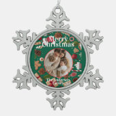 Ornement Flocon De Neige Festive Christmas Snowflake Framed Ornament (Devant)