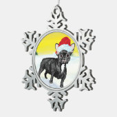 Ornement Flocon De Neige festive french bull dog (Vue impression)