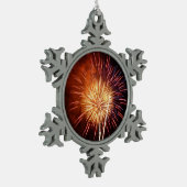 Ornement Flocon De Neige Feu d'artifice rouge, blanc et bleu I Patriotique (Gauche)