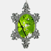 Ornement Flocon De Neige Feuilles d'érable avec Raindrops (Gauche)