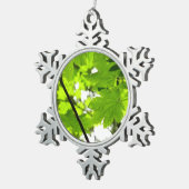 Ornement Flocon De Neige Feuilles d'érable avec Raindrops (Vue impression)