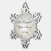 Ornement Flocon De Neige Fiançailles de fleurs d'oeillet blanc (Vue impression)