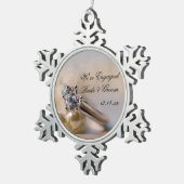 Ornement Flocon De Neige Fiançailles Diamond Ring et Pearl (Vue impression)