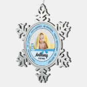 Ornement Flocon De Neige Fier grand-mère bébé Monogramme bleu A (Vue impression)