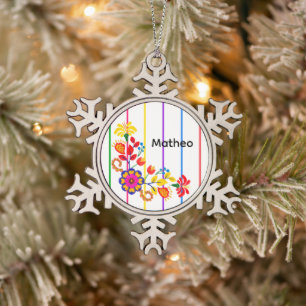 Ornement Flocon De Neige Fière d'être latino Cadeau de baby shower Fleur