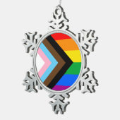 Ornement Flocon De Neige Fierté de progrès LGBTQ+ (Vue impression)