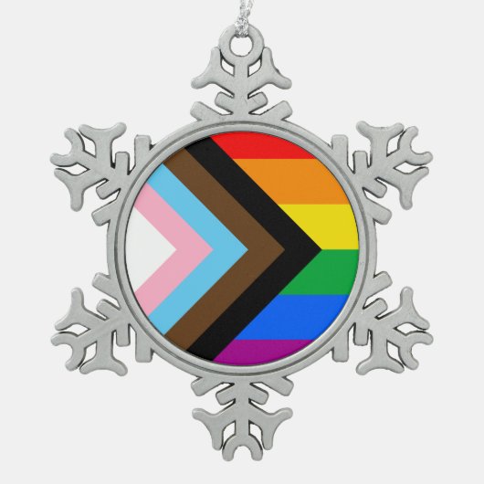 Ornement Flocon De Neige Fierté de progrès LGBTQ+ (Devant)