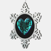 Ornement Flocon De Neige Filigree Goth Ice Blue Heart (Vue impression)