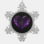 Ornement Flocon De Neige Filigree Goth Purple Heart (Devant)