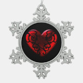 Ornement Flocon De Neige Filigree Goth Red Heart (Devant)