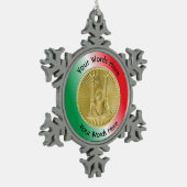 Ornement Flocon De Neige Firefighter Capitaine 2 Gold Bugle Medallion (Gauche)