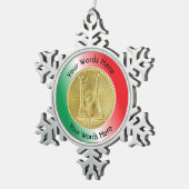 Ornement Flocon De Neige Firefighter Capitaine 2 Gold Bugle Medallion (Vue impression)