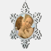 Ornement Flocon De Neige First Kiss (détail d'ange) par Bouguereau (Vue impression)
