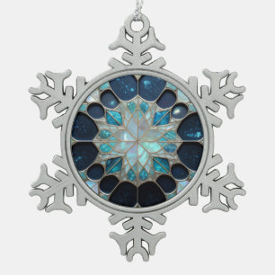 Ornement Flocon De Neige Flacons de neige galaxy nacrés d'inspiration bleue