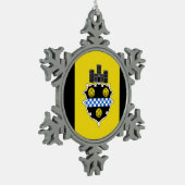 Ornement Flocon De Neige Flag of Pittsburgh, Pennsylvania Snowflake Pewter (Gauche)