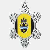 Ornement Flocon De Neige Flag of Pittsburgh, Pennsylvania Snowflake Pewter (Vue impression)