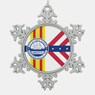 Ornement Flocon De Neige Flag of Tampa, Floride