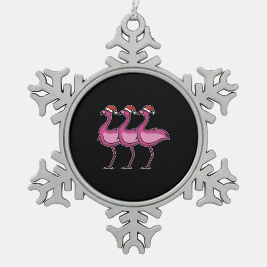 Ornement Flocon De Neige Flamant rose Noël (Devant)