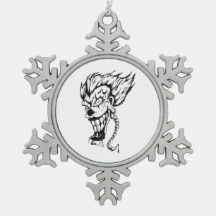 Ornement Flocon De Neige Flamme de neige clown mal ornement de Noël arbre d