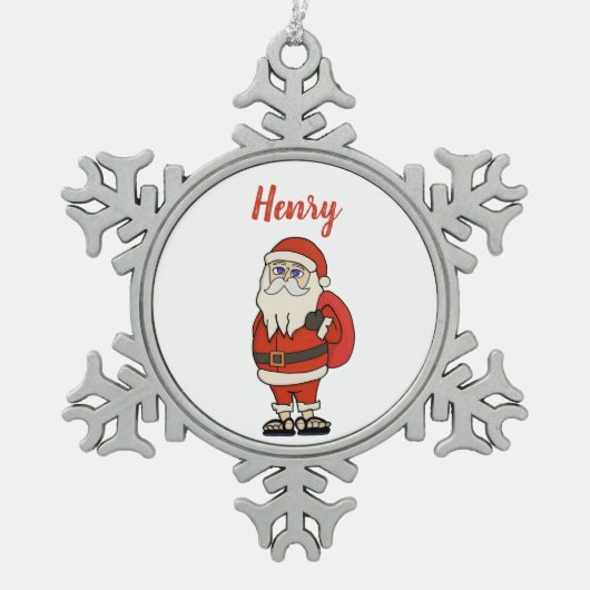 Ornement Flocon De Neige Flèches de Noël du Père Noël sur mesure (Devant)