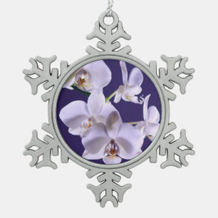 Ornement Flocon De Neige Fleur blanche d'orchidée