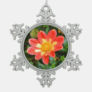 Ornement Flocon De Neige Fleur de Noël Dahlia