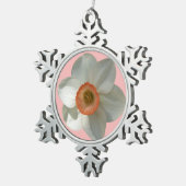 Ornement Flocon De Neige Fleur de printemps de jonquille rose (Vue impression)