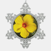 Ornement Flocon De Neige Fleur d'Hibiscus jaune (Devant)