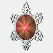 Ornement Flocon De Neige Fleur fractale de fansy rouge (Vue impression)