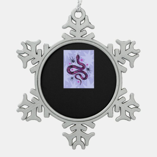 Ornement Flocon De Neige Fleurs d'araignées de serpent Whimsigoth (Devant)