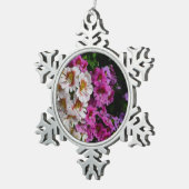 Ornement Flocon De Neige Fleurs papillon rose blanc et violet (Vue impression)