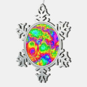 Ornement Flocon De Neige fleurs psychédéliques 2 (Vue impression)