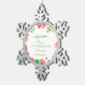 Ornement Flocon De Neige Fleurs religieuses du 40e anniversaire du Mariage (Vue impression)