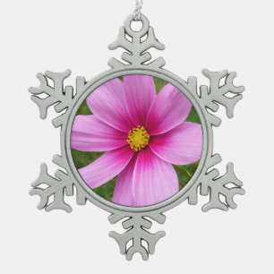 Ornement Flocon De Neige Fleurs sauvages de cosmos rose