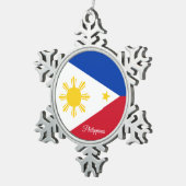 Ornement Flocon De Neige Flocon de neige des Philippines, drapeau des Phili (Vue impression)