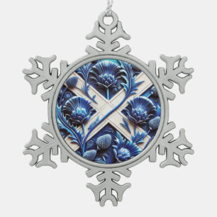 Ornement Flocon De Neige Flocon de neige en eau écossais Chardons Couleurs