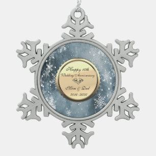 Ornement Flocon De Neige Flocons de neige Diamant 10e anniversaire de mari
