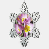 Ornement Flocon De Neige Floral de Pink (Vue impression)