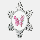 Ornement Flocon De Neige Flower Butterfly (Vue impression)