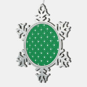 Ornement Flocon De Neige Fond de Noël vert étoilé (Vue impression)