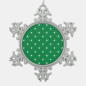 Ornement Flocon De Neige Fond de Noël vert étoilé (Devant)