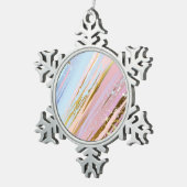 Ornement Flocon De Neige Fond rose texturé (Vue impression)