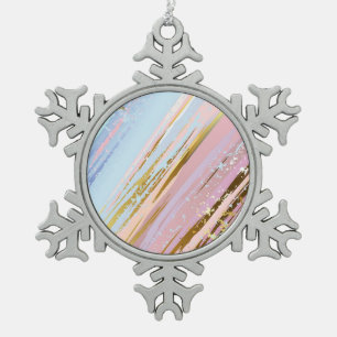 Ornement Flocon De Neige Fond rose texturé