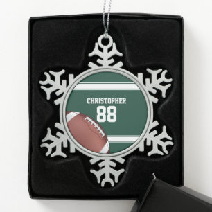 Ornement Flocon De Neige Football en fer sur la grille de Jersey Grille de