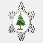 Ornement Flocon De Neige Forêt de feuillus persistants (Vue impression)