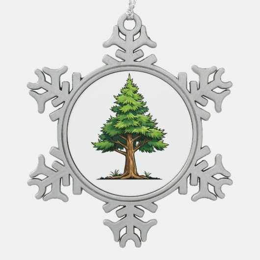Ornement Flocon De Neige Forêt de feuillus persistants (Devant)