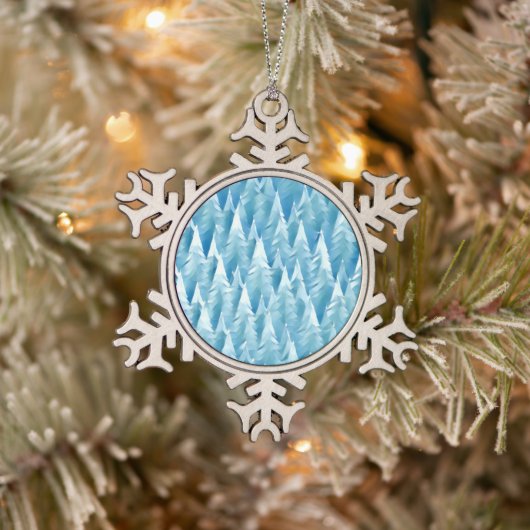 Ornement Flocon De Neige Forêt fractale bleue (Arbre)